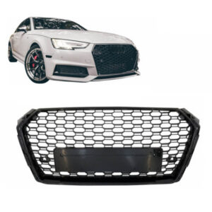0030386_0-600x600 Μάσκα Για Audi A4 B9 16-19 RS4 Look Κυψελωτή Γυαλιστερό Μαύρο